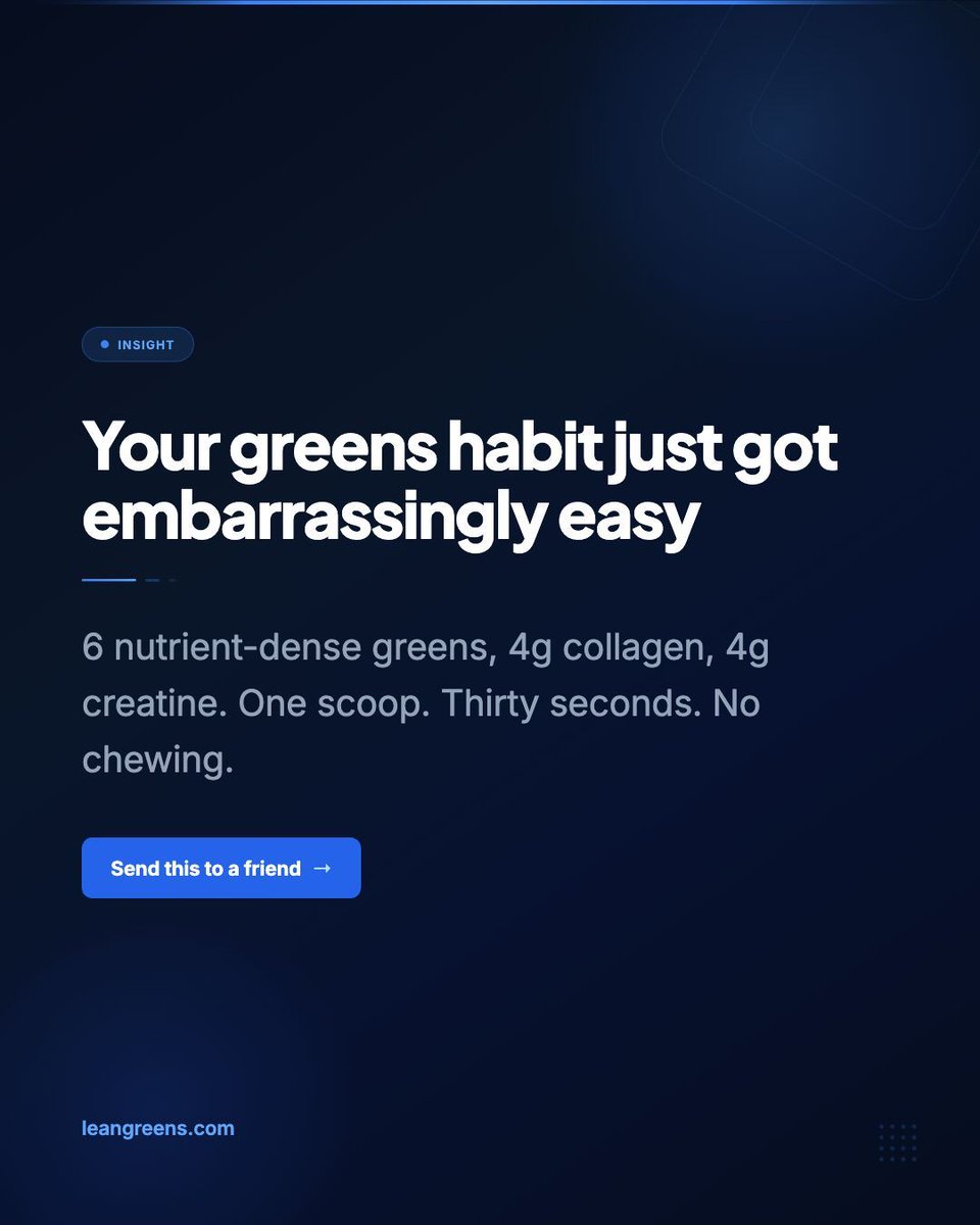LeanGreens's tweet photo. We spent the 90s being told to eat our greens. 
Nobody said anything about drinking them in 30 seconds. 😏 

Collagen Greens packs everything your body actually needs — without the bowl, the fork, or the guilt trip from your mum. 

The 1980s called. They want their food pyramid back. 🙃 

Share this with someone who needs to hear it. 

https://t.co/8Mfy7sJ2kt