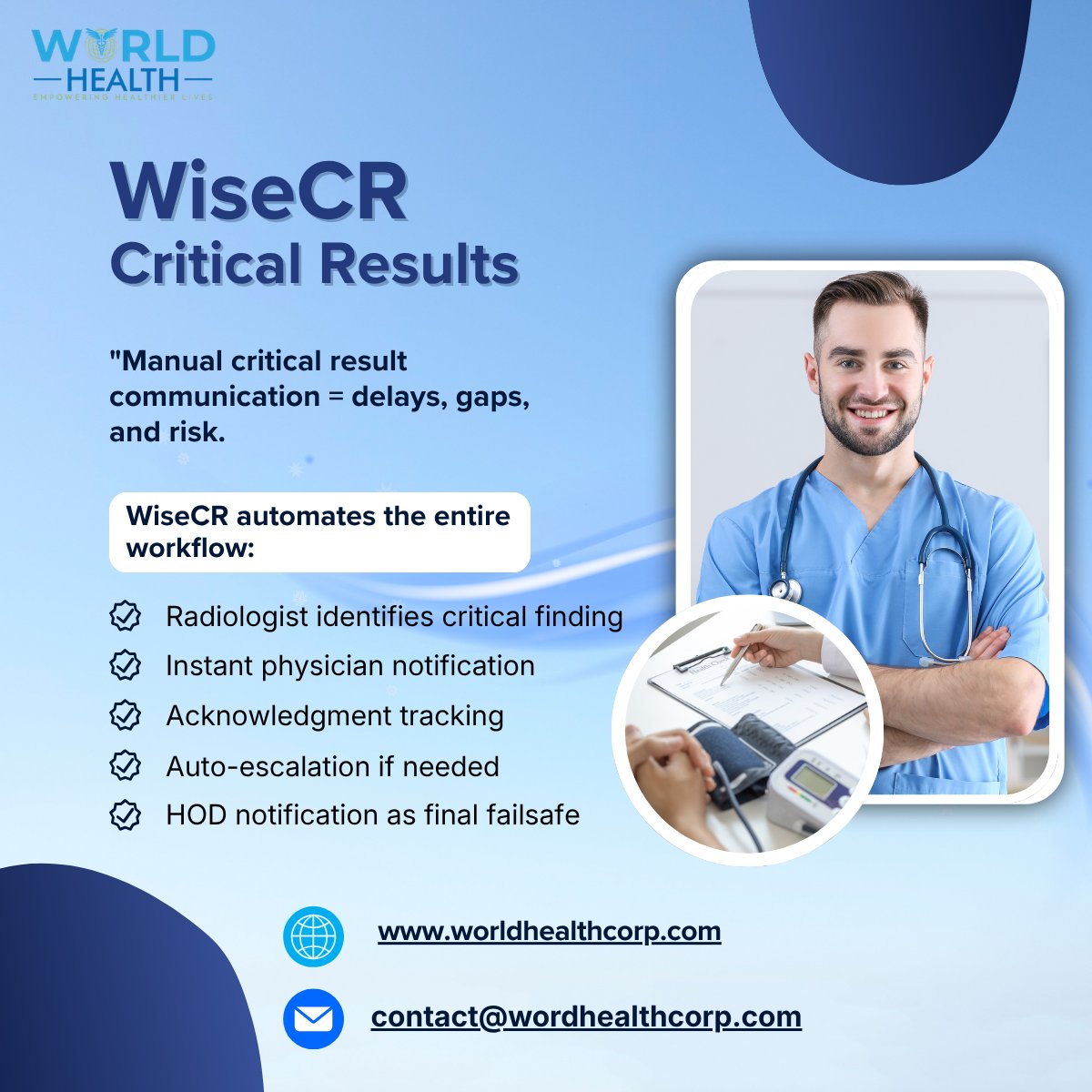 WorldHealthCorp's tweet photo. #Radiology #HealthcareInnovation #MedicalImaging #RIS #PACS #PatientSafety #HealthTech #ImagingCenter #wiseCR  #HL7 https://t.co/ImpJ3NVmOh