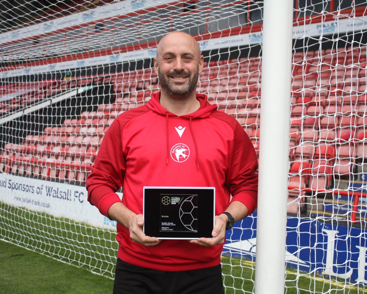 WFCFoundation_'s tweet photo. 🏆 Our Saddlers United project recently won Bronze in the Equality, Diversity and Inclusion Award at the Football Business Awards 2026.

The award recognises our efforts to bring communities together through football. 🙌

#WalsallFCFoundation | #WalsallFC https://t.co/cBKwH6FBMl