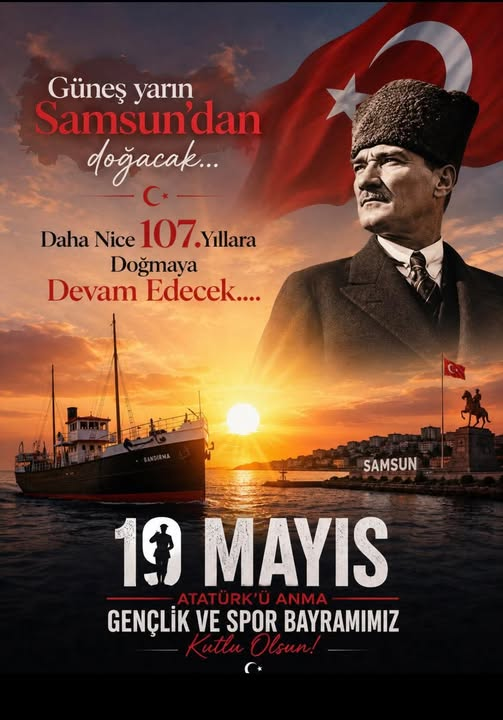 Dede38__'s tweet photo. 🇹🇷🇹🇷🇹🇷🇹🇷
Yarın sabah Samsun'dan 
Cumhuriyet güneşi doğacak
19 Mayıs 1919 sabahı Samsun'da 
bir güneş doğacak
Fikirleri hep yaşayacak
Işığı hep parlayacak...
~
Murat BOZOĞLU
#19mayıs
ATATÜRK "Nutuk"a şöyle başlar: "1919 senesi Mayısının 19'uncu günü Samsun'a çıktım." 
Atatürk, sonradan kendisine hangi gün doğduğunu soranlara,,
"19 Mayıs" diyecekti.
19 Mayıs sadece bir adamın; Atatürk'ün değil, 
Bir milletin; 
Türk Milletinin yeniden doğum günüdür.
19 Mayıs benim doğum günümdür 
diyen ATAM iyi ki doğdun..❤️🇹🇷
#19Mayıs1919 🇹🇷❤️🇹🇷❤️🇹🇷❤️🇹🇷