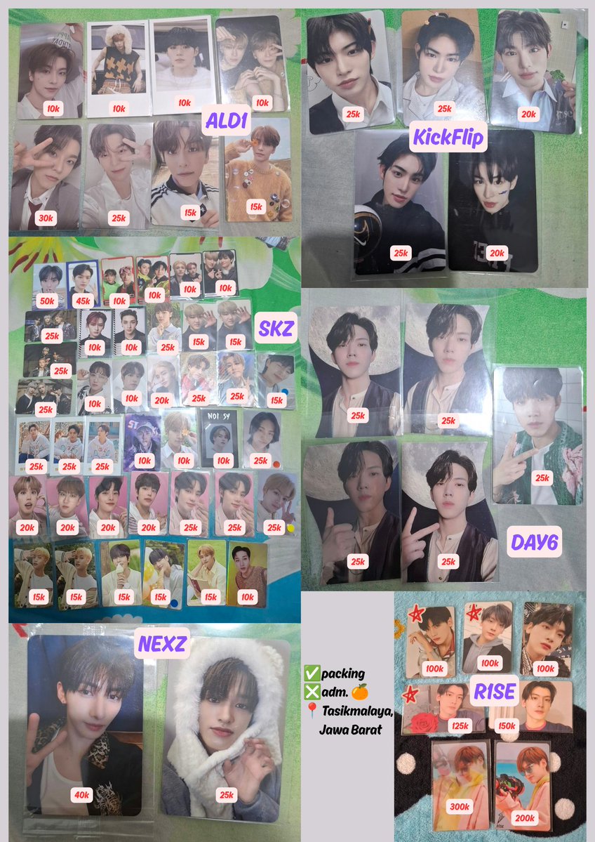🛒] Want to sell ALD1 SKZ NEXZ DAY6 KickFlip R1SE photocard ready