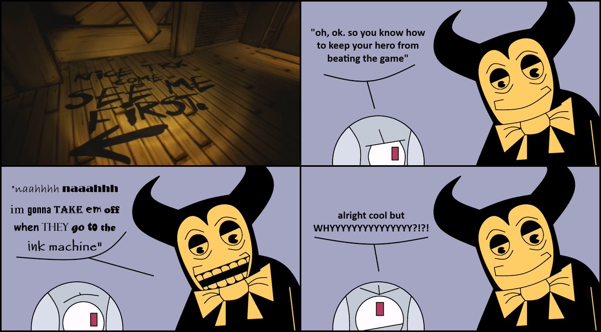 idioticgamer262's tweet photo. I really wonder how a game with a self aware character would play out.
#OutOfTheInkMachine #Gameoverse https://t.co/VPErZgpxyI