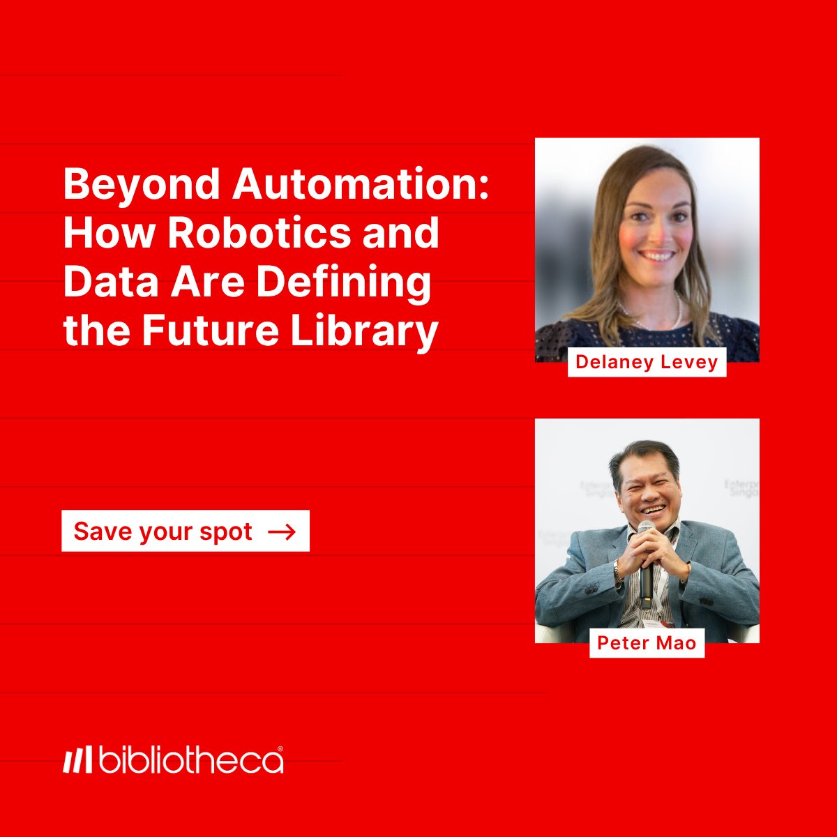 BibliothecaX's tweet photo. Robotics and data are reshaping library operations. Join Bibliotheca CPO Delaney Levey and Senserbot CEO Peter Mao to discuss what that means for library services going forward.

📅 June 17 — 10:00 AM CT
📅 June 18 — 3:00 PM CET

Register: https://t.co/P0yLHLGpeX https://t.co/ADspl1kfG4