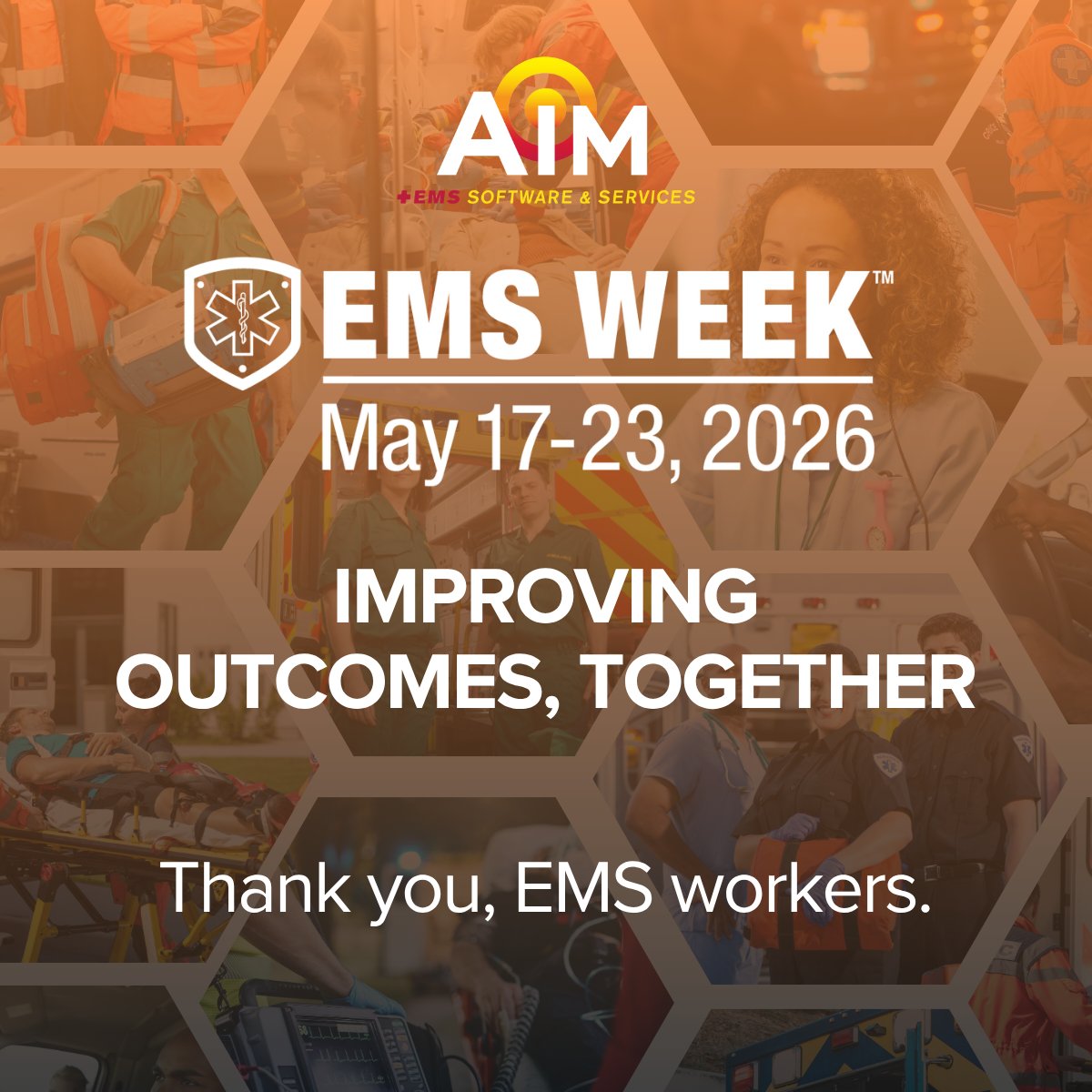 aim_software's tweet photo. EMS Week is a reminder of what EMS professionals carry every single day.EMS Week is a reminder of what EMS professionals carry every single day.

To every crew in the field and every team behind the scenes: thank you. AIM is proud to support the work you do.

#EMSWeek #EMSStrong https://t.co/5n3CYhS4iL
