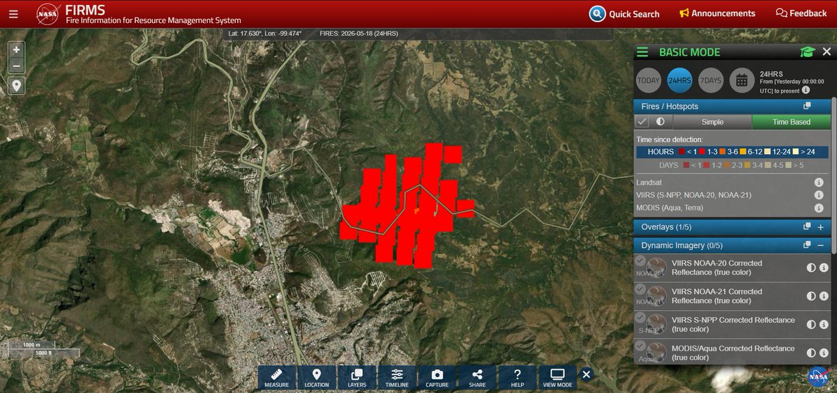 fer99x2000's tweet photo. Incendio forestal en los límites de Chilpancingo de los Bravo y Tixtla, Guerrero, alrededor del sitio de disposición final de residuos sólidos. Fuentes: @NASA  y @NOAASatellites https://t.co/5oKDmbHZ7d