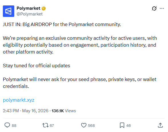 amory0011's tweet photo. 🔥🔥🔥 Big update: Something could be coming for the active community.

Looks like based on engagement and participation history.

Worth keeping an eye on official updates. 💸

Stay cautious and follow official links only: https://t.co/Kcjo8P6t5H

$POLY https://t.co/nyh0nSX49f