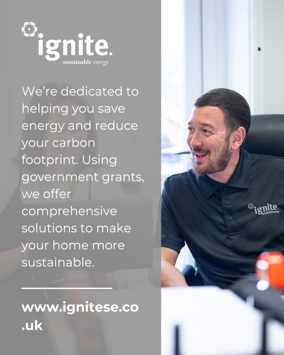 IgniteSELTD's tweet photo. We’re dedicated to helping you save energy + reduce your carbon footprint. Using government grants, we offer comprehensive solutions to make your home more sustainable.

Our experienced team will guide you through the process of installing energy-efficient upgrades in your home. https://t.co/AlJR1gDwyg