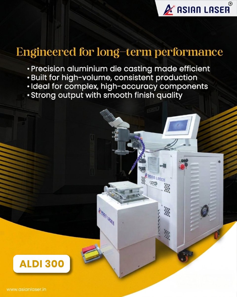 Asian_Laser_'s tweet photo. When production demands precision, the ALDI 300 delivers.
.
.
.
#AsianLaser #AsianLaserIndia #ALDI300 #LaserWeldingMachine #WeldingMachine #LaserWelding #JewelleryIndustry #JewelryTools #JewelryDesign #JewelryManufacturing #MetalWelding #AdvancedTechnology #Andheri #Mumbai https://t.co/53F3q736IV
