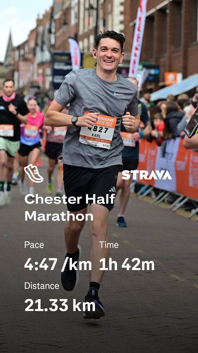 KarlGreen_'s tweet photo. Chester Half Marathon 🏃🏻 https://t.co/j61HXHPACZ