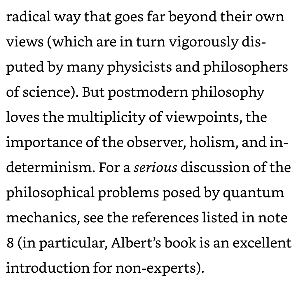 ScienceMarc's tweet photo. @AgnesWold Exakt, medan däremot Lewin och andra POMOs använder det som bevis på att absolut sanning inte finns.

Sokal/Bricmont i Fashionable Nonsense: Postmodern Intellectuals' Abuse of Science https://t.co/mUTGK16poN
