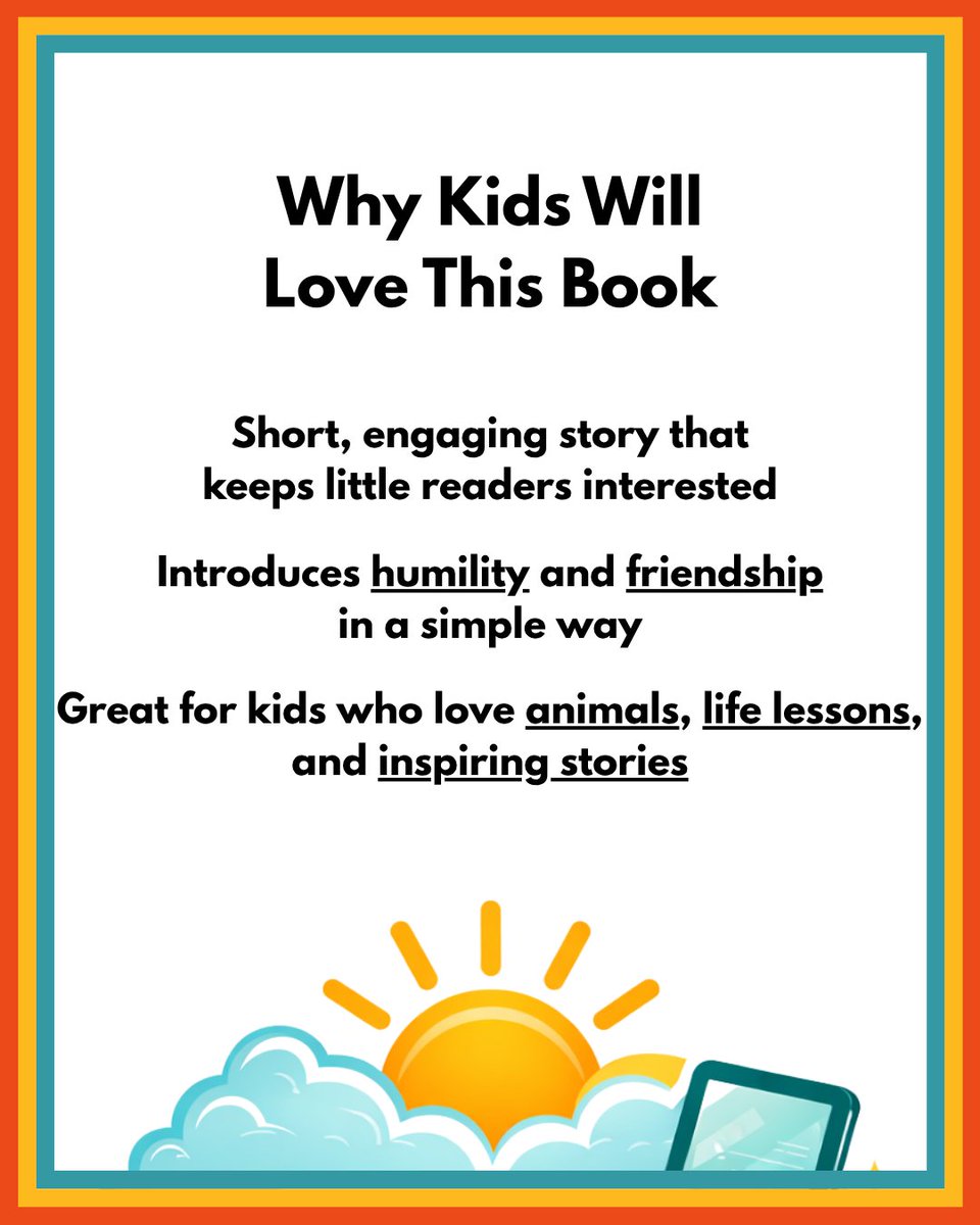 EBComms's tweet photo. Written by a #youngauthor, this inspiring story encourages children to learn the value of #patience, #humility, and #kindness while enjoying a memorable reading adventure.

#Books
#Readers
#WritingCommunity
#AuthorLife
#BookRecommendation https://t.co/wsIUkLlhb1