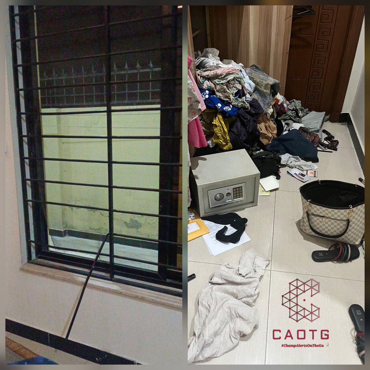 shaheryarhassan's tweet photo. #Rawalpindi: #Robbery
On 16/5/26 between 7:45pm to 10:30pm robbery took place in #TopCity 1, St.14, Block C. As per details they cut the grill and broke into the house while the family was away. Gold, Cash & other valuables were taken away. It has been reported that the aforementioned society has experienced multiple instances of robberies, indicating a recurring pattern of such incidents. #CAOTG #ChampAlertsOnTheGo