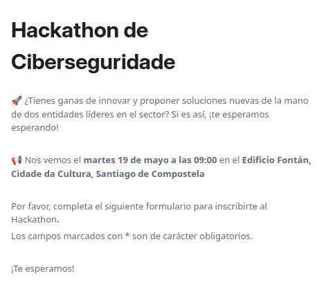 eseiuvigo's tweet photo. 📢 Inda quedan prazas para este hackathon de ciberseguridade, inscricións aquí: https://t.co/AT92lMlVsk 

@Eseida https://t.co/HZ7Kuj9lMw