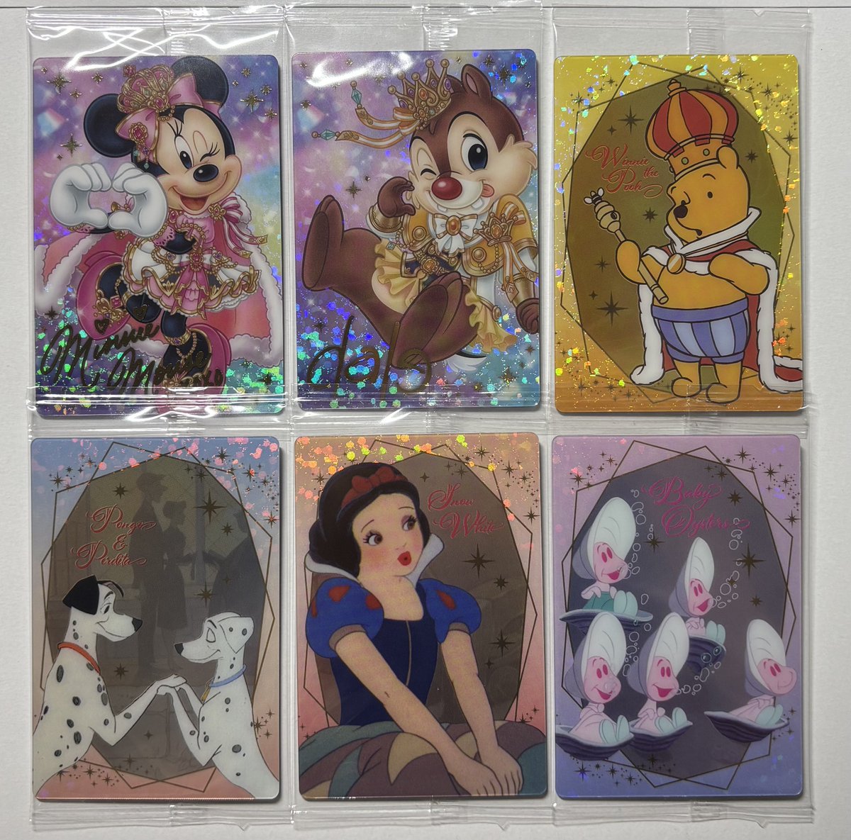 DA0322lvp's tweet photo. ディズニー ウエハース 交換

【譲】
スペシャルアートカード ミニー、デール
キャラクターカード プー、101、白雪姫、ヤングオイスター

【求】
SP デイジー、マックス

出先のためID無しの写真になります。
条件合う方いらっしゃいましたらどうぞよろしくお願い致します…！ https://t.co/AJ1I6QE3a3