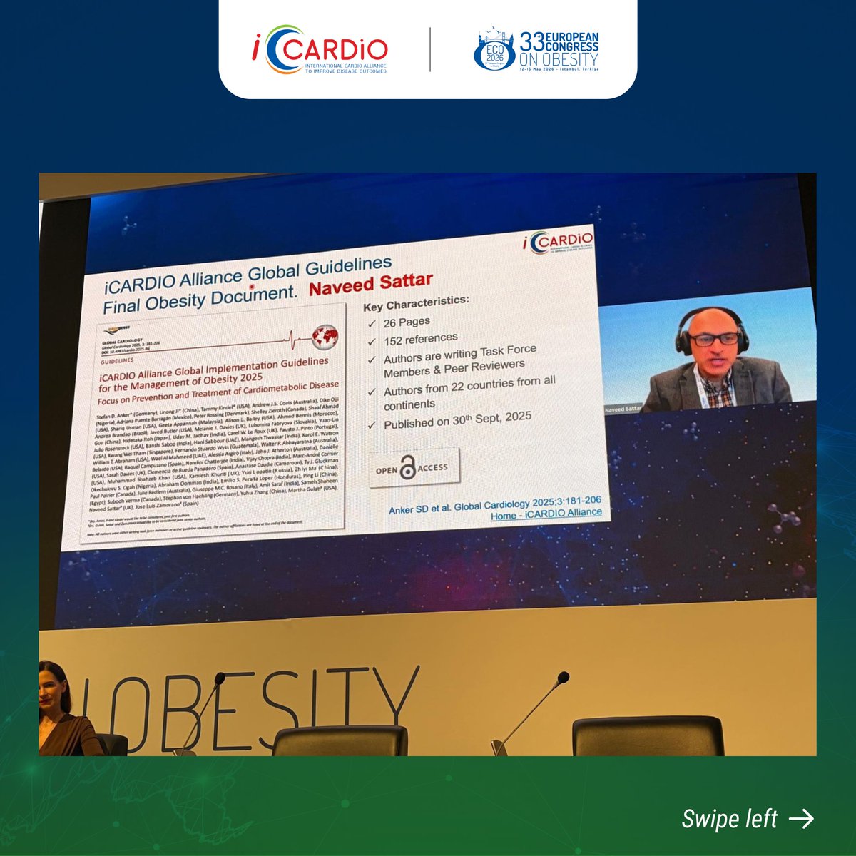 iCardioAlliance's tweet photo. #iCARDIO Guidelines Take the Stage at #ECO2026, Istanbul.The iCARDIO Alliance Global Implementation Guidelines for Obesity 2025 made their international congress debut, advancing integrated, implementation-ready care connecting obesity &amp; #HFpEF. Just the beginning.

#Cardiology https://t.co/Wv250iYTxN