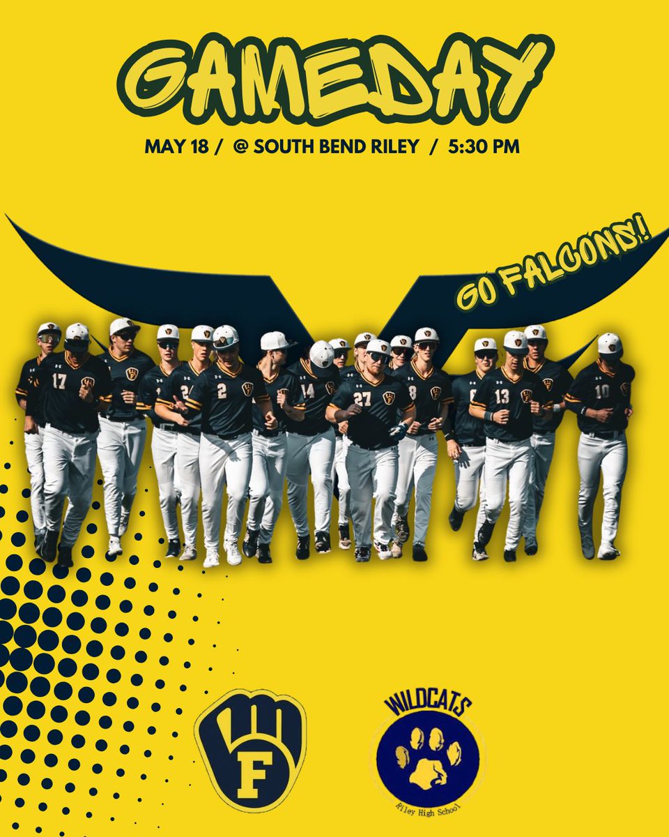 FairfieldBaseb1's tweet photo. GameDay #23 
Fairfield @ SB Riley 5:30 PM

JV:
FW Carroll @ Fairfield 5:30 PM

Go Falcons! https://t.co/ZHaTY9VHe5