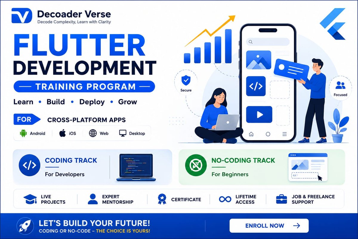 Decoder_Verse's tweet photo. Build fast, beautiful, and scalable mobile apps with Flutter.
At Decoader Verse, we turn ideas into seamless cross-platform experiences with high performance and modern UI. 🚀📱

#Flutter #AppDevelopment #DecoaderVerse https://t.co/6pMqALo9Be