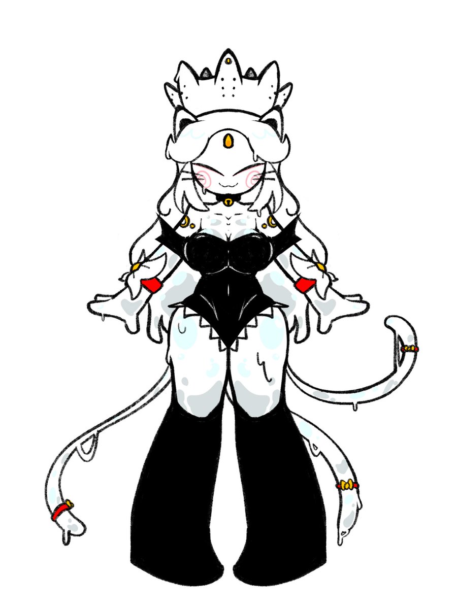 CitrusWaffer's tweet photo. A new oc i have created called lucky (or kit in dnd).
Shes a slime cat thing that is a huge scammer,
She loves being the centre of attention and she will do whatever it takes to get what she wants. 

#oc #ocart #dnd #dndoc #DungeonandDragons https://t.co/d2inulDZRE