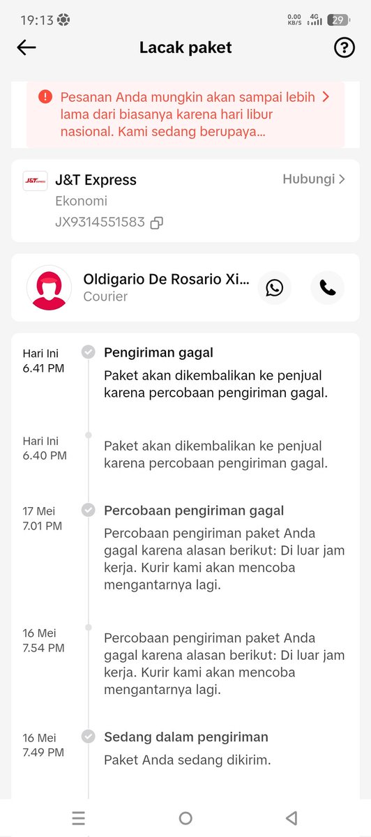 Halleluna's tweet photo. @jntexpressid Seperti ini looooh, tolong dievaluasi lagi itu agennya, tutup saja gak ada gun https://t.co/u6r629GCJt
