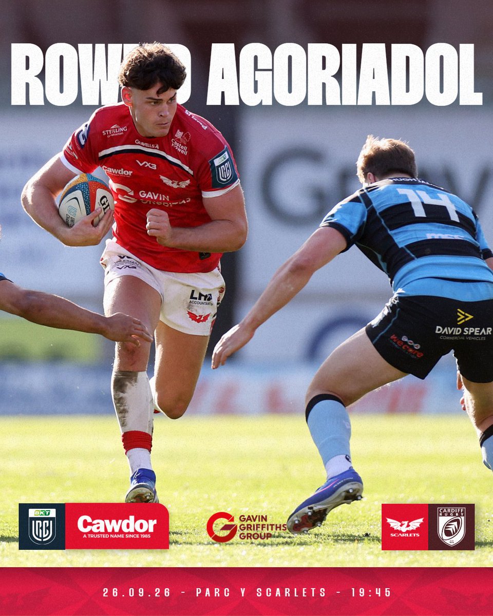 scarlets_rugby's tweet photo. 🔴 🔵 

Darbi Gymreig ym Mharc y Scarlets i agor tymor 2026-27!

We will host @Cardiff_Rugby in our first home game of the 2026-27 BKT @URCOfficial season

📆 Saturday, September 26

Get the full BKT URC fixture list at 12:00 tomorrow

#YmaOHyd https://t.co/TJsos0AkRF