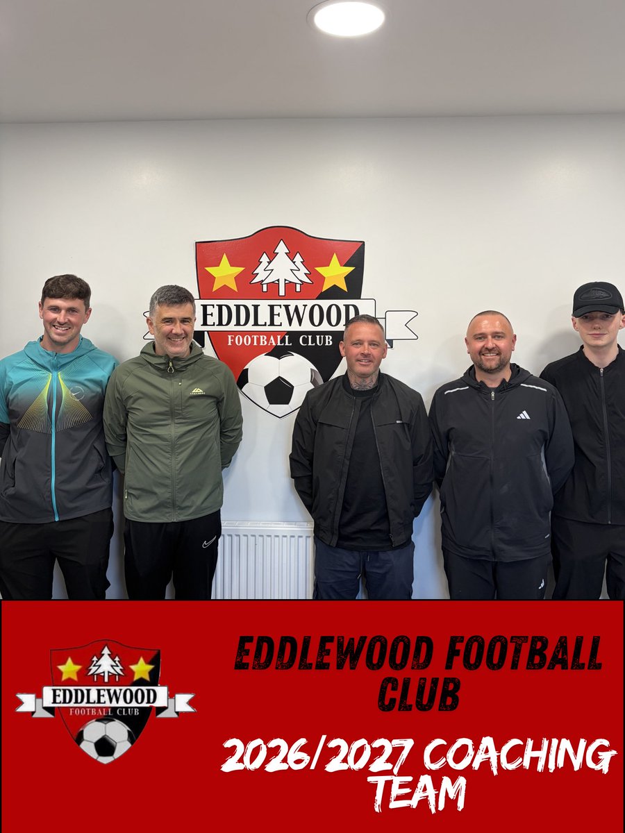 EFC1stTeam's tweet photo. ⚽️ Meet the Coaches | 2026/27 Season 

As we gear up for an exciting season at Eddlewood Football Club, it’s time to introduce the coaching team leading the club into 2026/27! 💪

🔴⚫️Please join me in welcoming them to the club! 🔴⚫️

#EddlewoodFC #2026Season #MeetTheCoaches https://t.co/mwwirdk02H