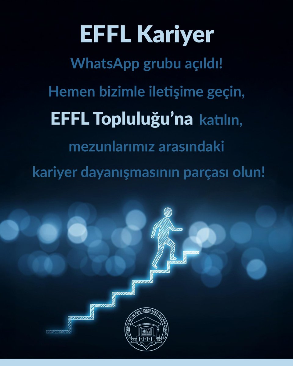 efflmezun's tweet photo. Sizlerden gelen talepler doğrultusunda EFFL Whatsapp Topluluğumuza yeni bir grup ekledik: EFFL Kariyer!

Hemen bizimle iletişime geçin, topluluğa katılın, kariyer dayanışmamızın bir parçası olun!

#effl #efflmezun #koru #efflkocamanbiraile #kariyer https://t.co/uZqIMDTAI5