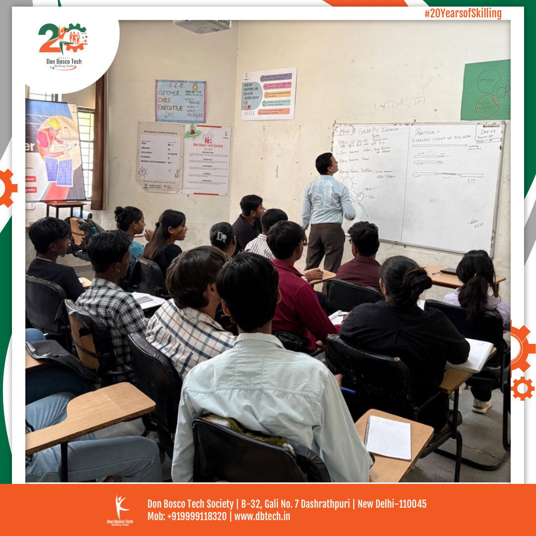DBTechSociety's tweet photo. We are delighted to announce the launch of a new batch of the Solar PV Installer (Suryamitra) training program at the Don Bosco Tech Najafgarh Centre.
This initiative will empower 30 underprivileged youth from Najafgarh with industry-relevant solar installation skills. https://t.co/bktyylAkga