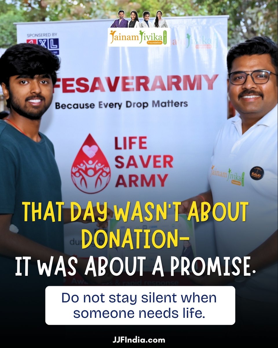 TeamJJFIndia's tweet photo. Sometimes, saving a life only takes a decision. 🩸
Today, awareness was created. Tomorrow, a life could be saved.
Because blood cannot be made… only given. https://t.co/2aJOtxenCR