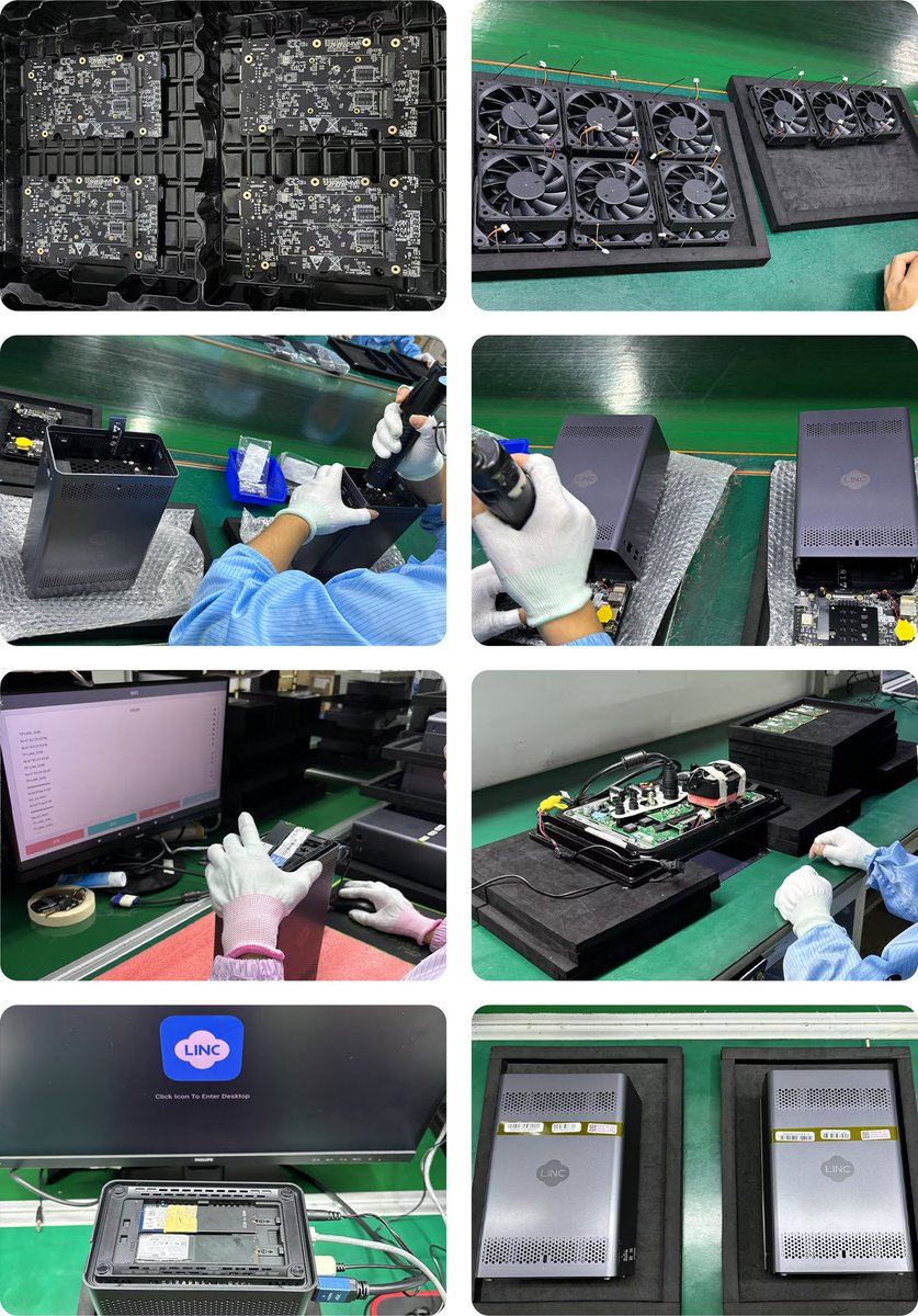 LincplusTech's tweet photo. 🙌Inside the LincStation E1 production line.

Every unit is carefully assembled, tested, and inspected before leaving the factory.

👉 Kickstarter:
https://t.co/d8XdW4OIKG

 #lincplus #lincstation #LincOS #LincStationE1  #homelab #homeserver #homeassistant #tech #kickstarter https://t.co/cNgBAQMZvO