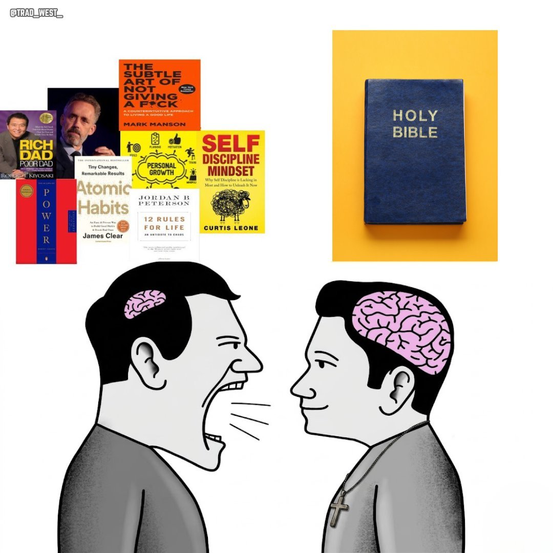 trad_west_'s tweet photo. The Holy Bible is better than all of these books combined https://t.co/CRDX3UFOHs