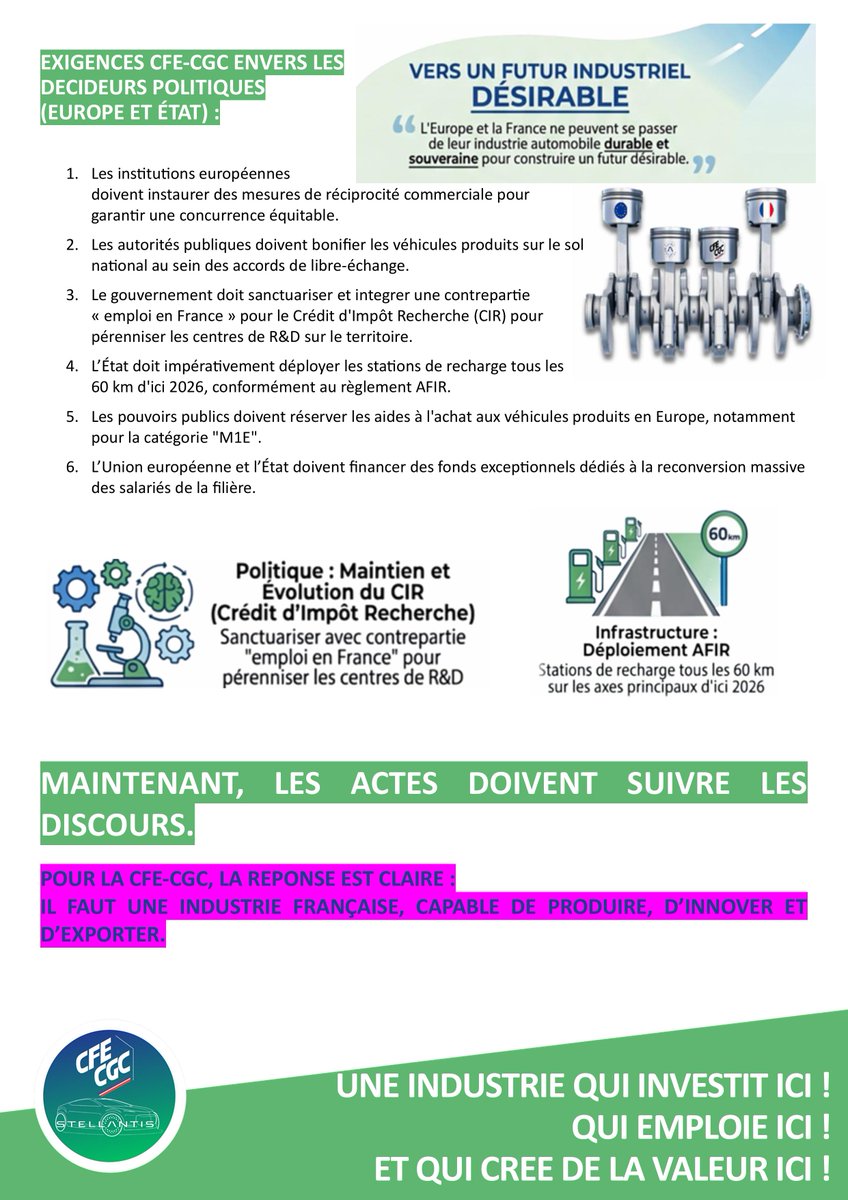 SMB_CFECGC's tweet photo. A la veille des annonces d'Antonio Filosa prévues le 21 mai, la @CFECGC Stellantis alerte sur l'urgence industrielle et sociale à laquelle fait face la filière automobile.
@Metalcfecgc https://t.co/fCVwwVnCiQ