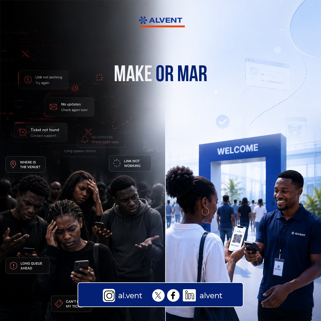 _ALVENT's tweet photo. Bad ticketing can destroy a good event.

Long queues.

Broken links.

Confused guests.

Missed updates.

The vibe starts BEFORE people enter the venue.
#alvent #fypシ゚viral #Eventplanning #Ticketing https://t.co/0h1ADSTDsx