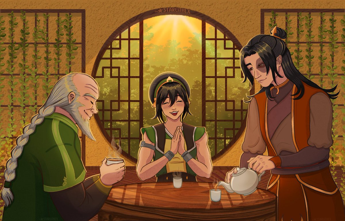 Sarinvale's tweet photo. Tea party with my faves! 

#Zuko #Toph #UncleIroh #ATLA #legendofaang https://t.co/ROsk0kAEKp