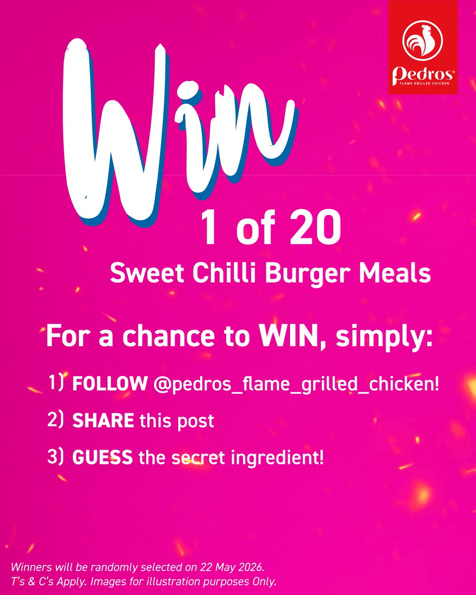 PedrosChicken's tweet photo. Sweet Giveaway! You know what to do... 
(Winners announced Friday 22 May) 
#SweetChilli https://t.co/rPxcjPIZN2
