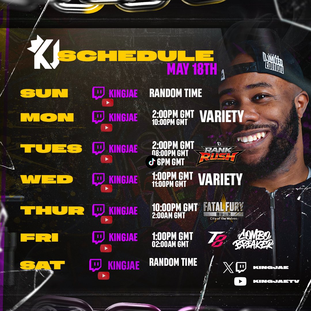 KingJae's tweet photo. This week stream schedule!✅ https://t.co/jNuYTWPkYF