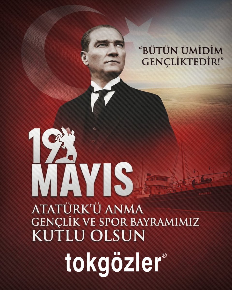 tokgozlercom's tweet photo. 19 Mayıs Atatürk'ü Anma Gençlik ve Spor Bayramımız Kutlu Olsun
► https://t.co/cBlGGSTbdW
#tokgozlercom #19Mayıs #Atatürk #Gençlik #SporBayramı https://t.co/TycYogZnbm