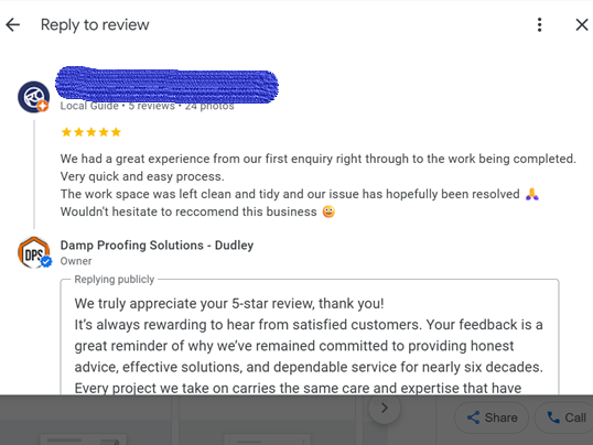DampSolutions1's tweet photo. More 5‑star Google feedback ⭐️⭐️⭐️⭐️⭐️
Customers continue to highlight fast response times, clear pricing, tidy workmanship, practical advice &amp; consistent professionalism. Always good to see our standards recognised.
Damp Proofing Solutions — nearly six decades of proven service. https://t.co/Ultl8CnuHa