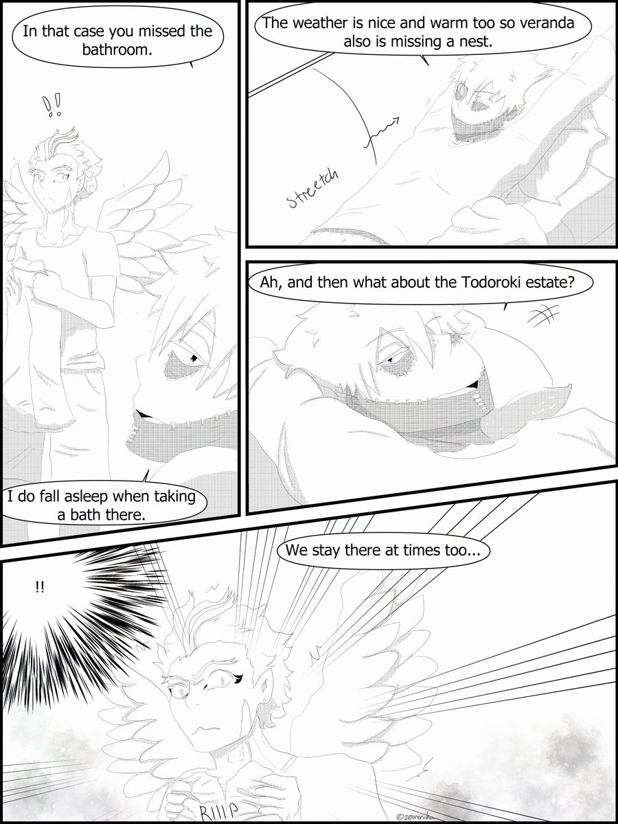Zerononiku's tweet photo. Late submission #dabihawksweek26 Day 5 prompt omegaverse 🦅💙 Flavour: O!Dabi and A!Hawks expecting their first chick, Hawks being super doting and Dabi silently liking it, yet still causing mayhem on his own way even after villain life ☺️ #dabihawks https://t.co/dupq6Ybey9