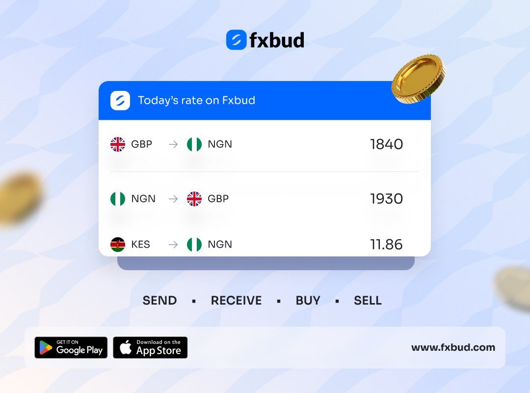 usefxbud's tweet photo. Today’s rate update is live!📊
GBP—>NGN: 1840

#fxbud #FxTraders #remittance https://t.co/XCVJTToPbA