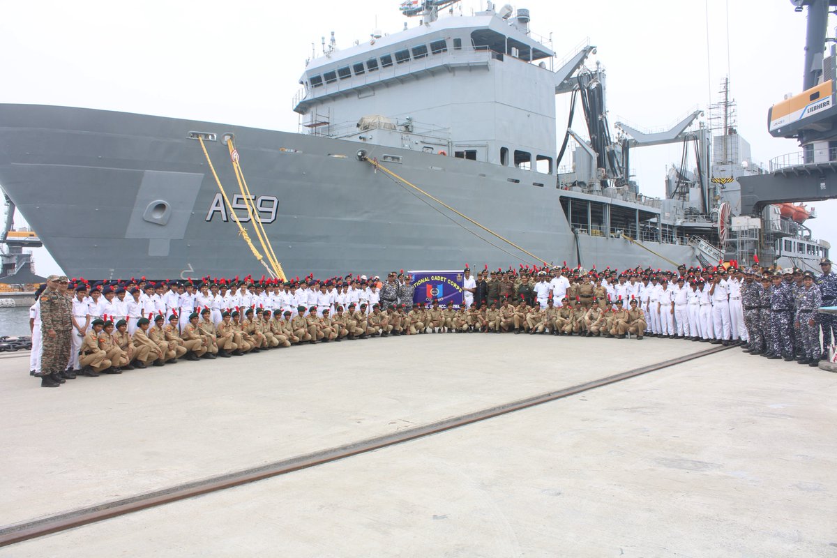 IN_KTKNA's tweet photo. Inspiring Young Minds 🇮🇳⚓
As part of the training camp of 8 KAR Naval Unit NCC, BVY Karwar coordinated a visit of 432 NCC cadets onboard the majestic #INSAditya at #NavalBaseKarwar from 16–17 May 26.
The cadets interacted with the crew and gained firsthand insights into fleet tanker operations, replenishment at sea, and life onboard a frontline naval ship. The visit also enhanced awareness about the vital role of the #IndianNavy in safeguarding India’s maritime interests and securing the seas.
An enriching experience aimed at inspiring future leaders and strengthening the spirit of #NationBuilding 🇮🇳
@indiannavy @IndiannavyMedia @IN_WNC
@IN_WesternFleet @HQ_DG_NCC
@dgncc_india @Dte_Kargo @belagavi59873