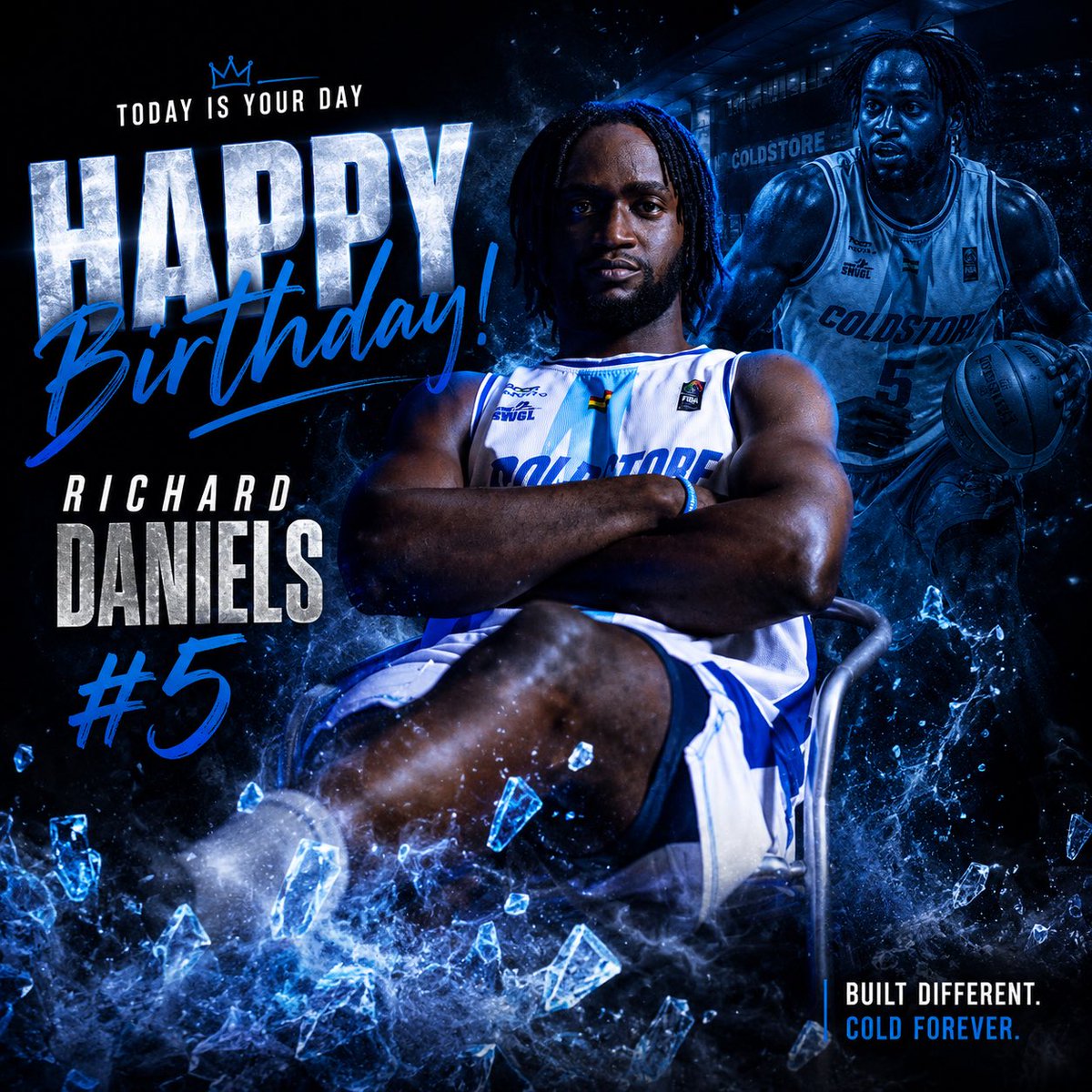 ColdstoreB's tweet photo. Happy Birthday to #5 Richard Daniels ❄️🏀

Built Different. Cold Forever.
Wishing you more life, more wins and a huge season ahead. Keep inspiring and keep repping the Cold 🥶.

Eeeetse 

#NCBC #ColdstoreBasketball #GhanaBasketball https://t.co/U2zVoPeRGb