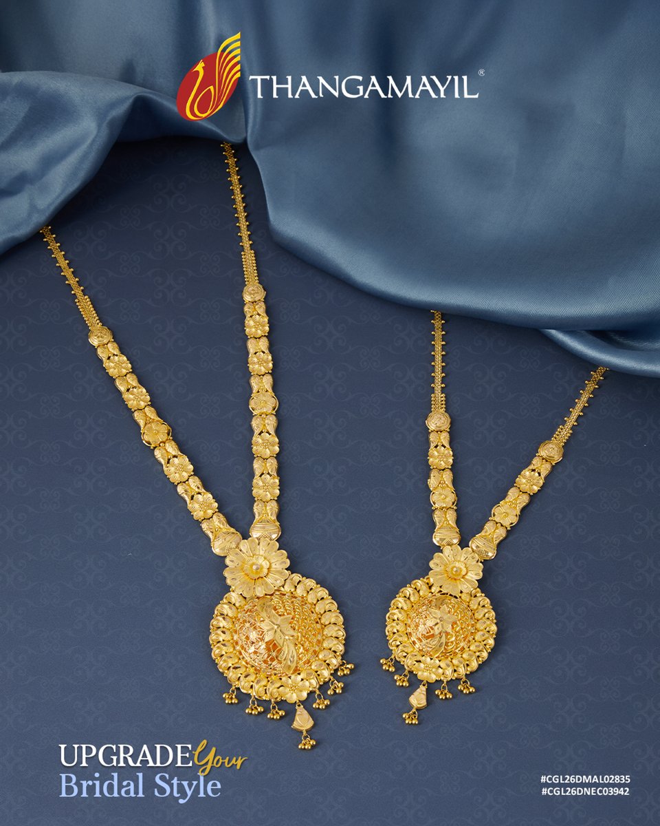 Thangamayilltd's tweet photo. Celebrate timeless beauty with the Classic Collection.
Gracefully crafted gold malai &amp; necklaces that reflect tradition, elegance, and everlasting charm.

Make every occasion shine with Thangamayil Jewellery

#ThangamayilJewellery #ClassicCollection #Gold #GoldJewellery https://t.co/rL4czFymkP