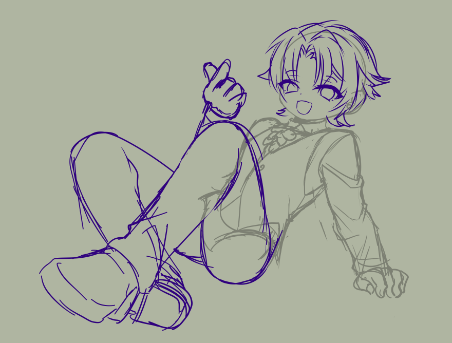 Inuko_Games's tweet photo. イマジナリー初配信のFA慌てて描きだしたんだけど配信中に間に合わなさそうで没にした下描きも上げておく…！！ https://t.co/SvKE2kPFSC
