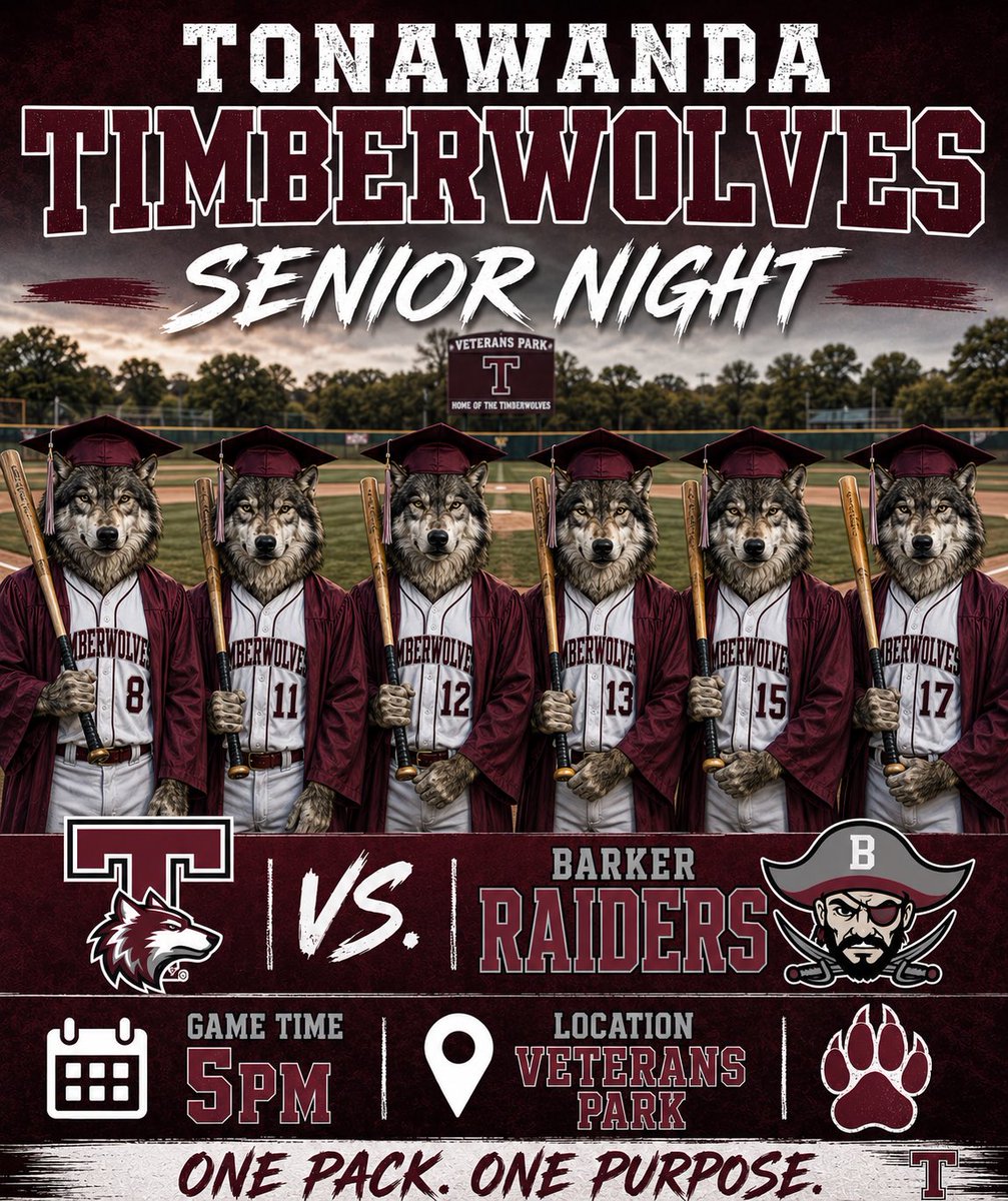 TonaBaseball's tweet photo. Come on out and cheer on the Wolves tonight as they prepare for Sectionals and thank our Seniors for all their contributions over the years. https://t.co/AlqexOtx78