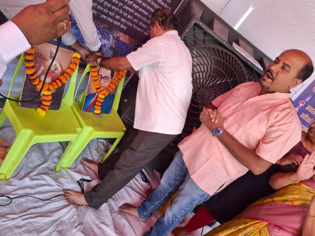TamaraSociety's tweet photo. DAY-1 : With the blessings of Bharat Ratna Dr. Babasaheb Ambedkar and Chhatrapati Shivaji Maharaj, we begin this peaceful protest against injustice, false promises, and the suffering faced by residents. https://t.co/1dNAh7s9Dm