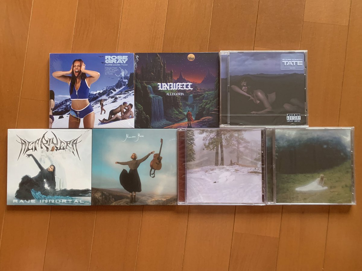 S_O_U_L_W_A_X's tweet photo. 今日 買ってきたCD💿
#RoseGray #UNWELL #TateMcRae
#AltBlkEra #NinaNesbitt #WISP https://t.co/OMd92PFLL1