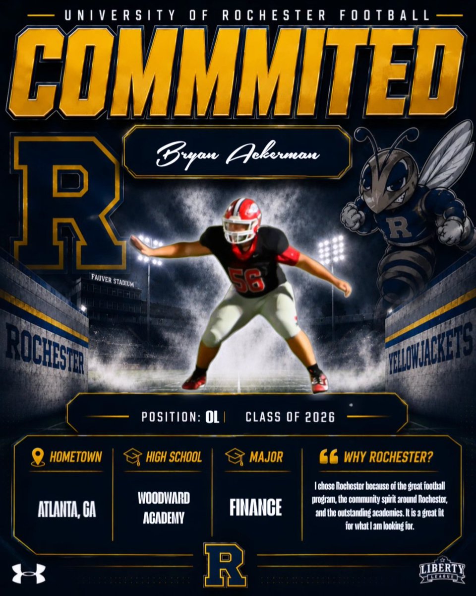 UofRFootball's tweet photo. SIGNED. SEALED. COMMITTED. ✍️🐝

Introducing the incoming first-year class. Welcome to the #ROCFam!

@BryanAck56 - GA
@juandajit66 - TX
@Justen_A007 - PA
@brentbarlow88 - VA
@EthanBeck_7 - FL
@BrianBowers87 - VA
@Caldw_13 - NY https://t.co/o4sALkuuoq
