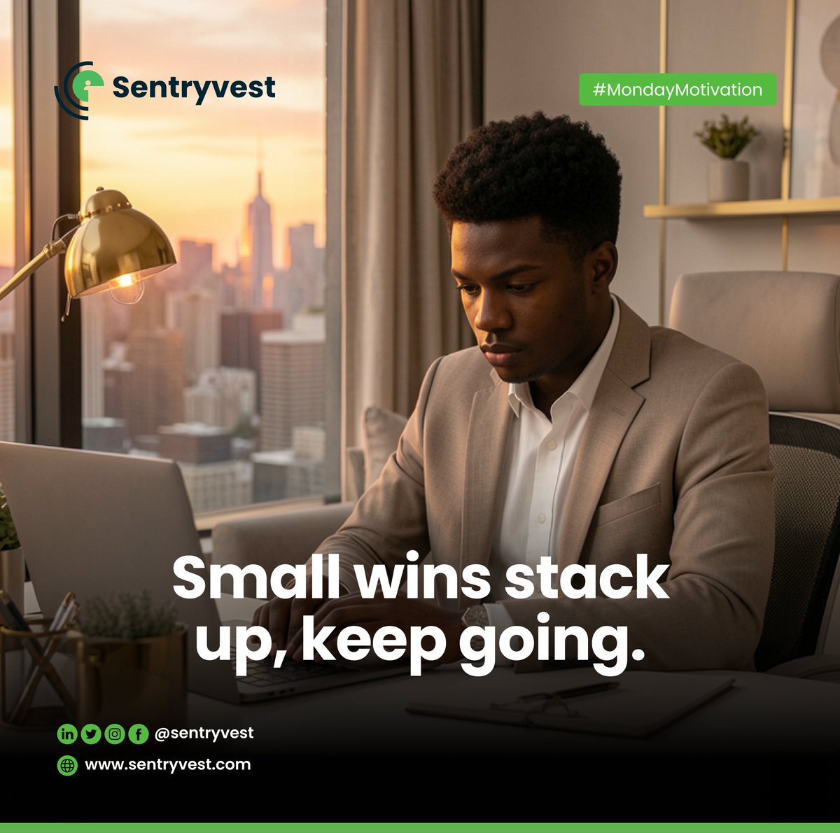 sentryvest's tweet photo. Small wins stack up. Keep going.

Your daily effort is building something bigger than you think.

#MondayMotivation #Consistency #Sentryvest https://t.co/UMQz5IXSlb