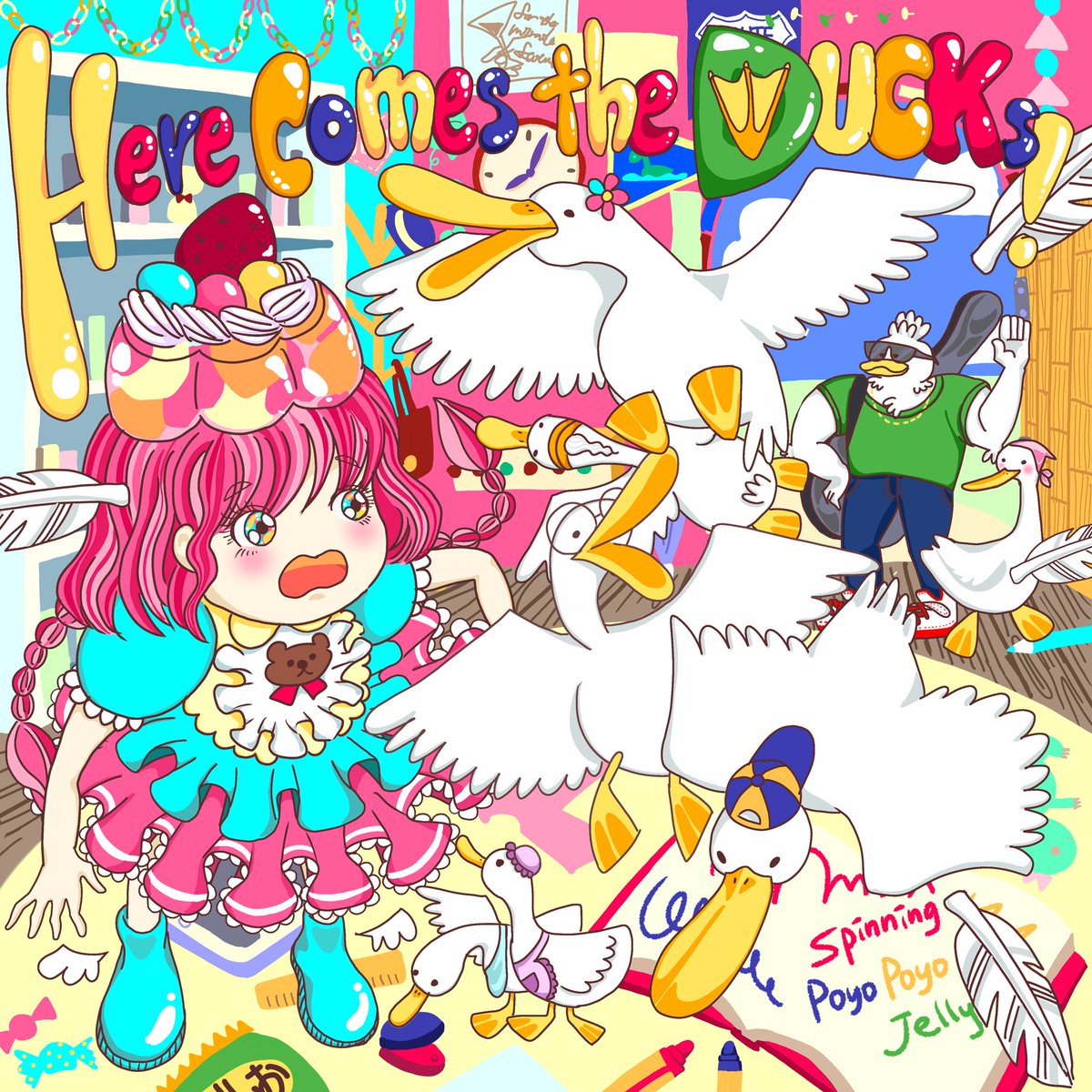 AKA_MIYAZAKIRYO's tweet photo. 【New Album ❤️‍🔥🤩💖】

Here comes the ducks! 🦆🦆🦆🩵
（Spinning Poyo Poyo JELLY）

Out now

https://t.co/OSCTINXJrZ

alternative / dubstep / pop / contemporary 

最強のビジュとともに、サブスク解禁いたします。

自分らしいサウンドプロダクションで、ゴリゴリに仕上げてあります。

[music]
compose/arrangement: RyoMiyazaki
recording/mixing/mastering: RyoMiyazaki

[design]
album art : ayaka
character design : ayaka

[animation]
Direction / Animation : Haruna Tsukihara
Illustration for Animation :
Haruna Tsukihara , はふり

※ Instagramのアカウント情報は次に続きます。

ハリウッド・カンクン・ネパール大使館・大阪万博2025イベント等でも演奏。
アニメーションMVもInstagram で公開中。