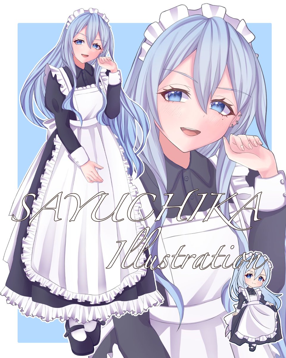 セレステ・ブーケさんのメイド衣装量産立ち絵とミニキャラ担当させて